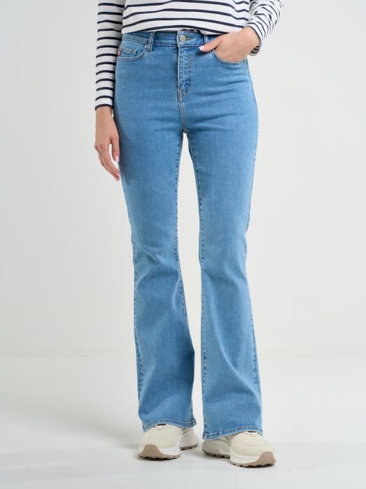Dámske džínsy s rozšírenými nohavicami modré CLARA FLARE 158